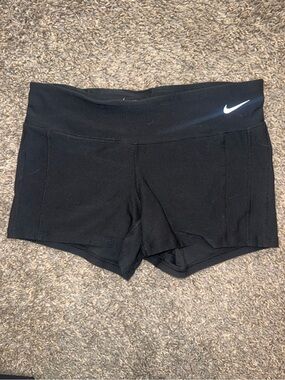 Nike Women's Black Athletic Training Shorts with Swoosh